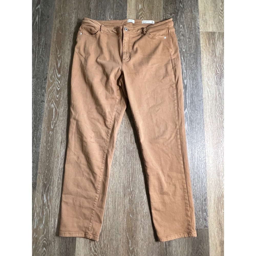 J.Jill Slim‎ Ankle Pants Women 14 Camel Tan Excellent Authentic Fit Mid Rise